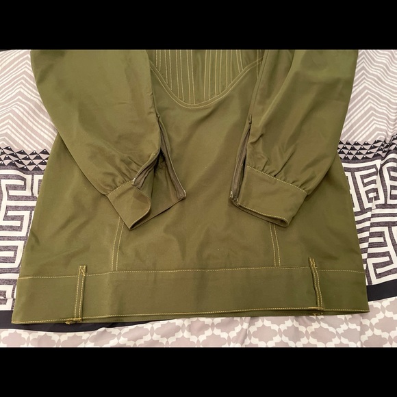 Missguided khaki corset Bardot puff sleeve mini dress, US 6- UK 10 - Picture 3 of 5